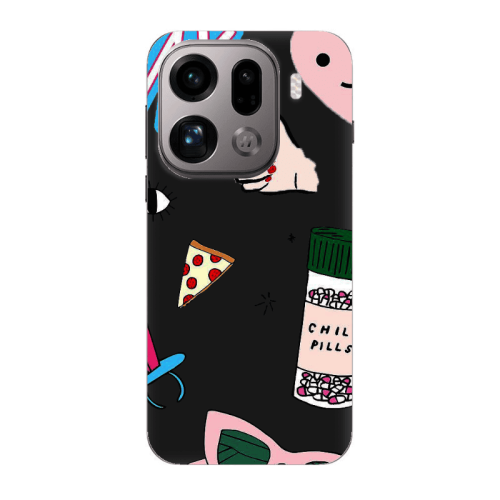 Oppo Find X9 Pro Chill Black Colored Silicone TPU Θήκη